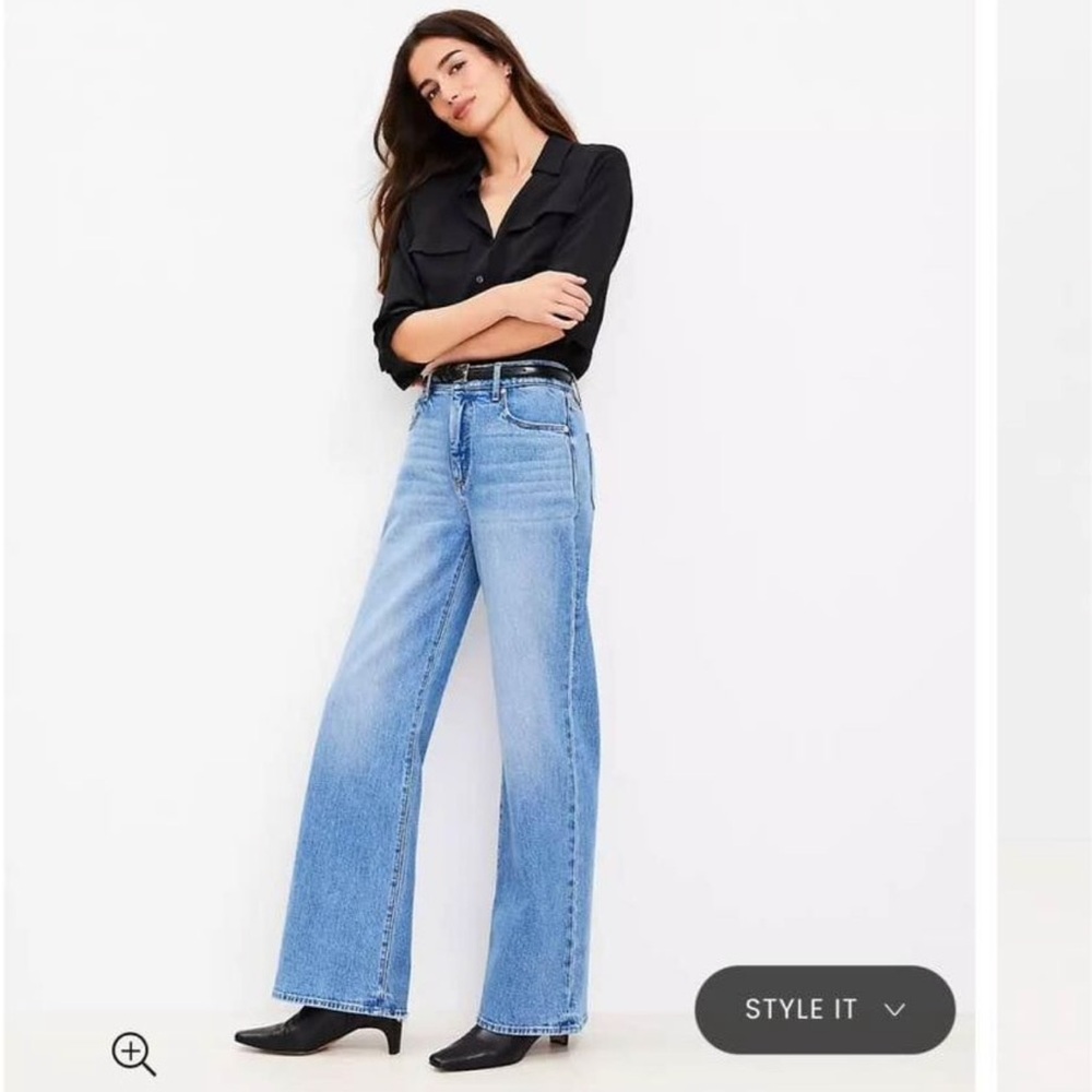 NWOT Loft 00 Wide Leg Jeans